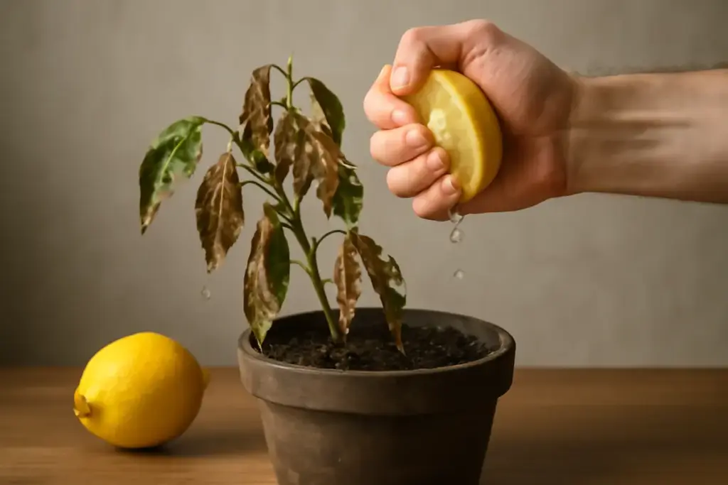 Quali rischi comporta l’uso eccessivo di succo di limone sulle piante? L’errore che può bloccare la crescita
