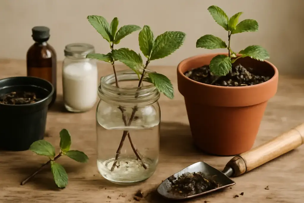 Propagazione della menta: mix di rimedi naturali per lato radicazione Il segreto degli hobbisti esperti